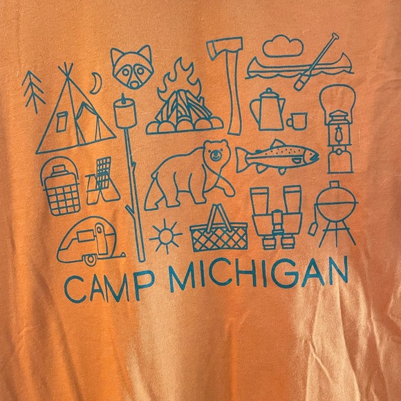 Michigan Peninsula’s Orange Camping Shirt 🏕️ Size XL - Picture 6 of 9